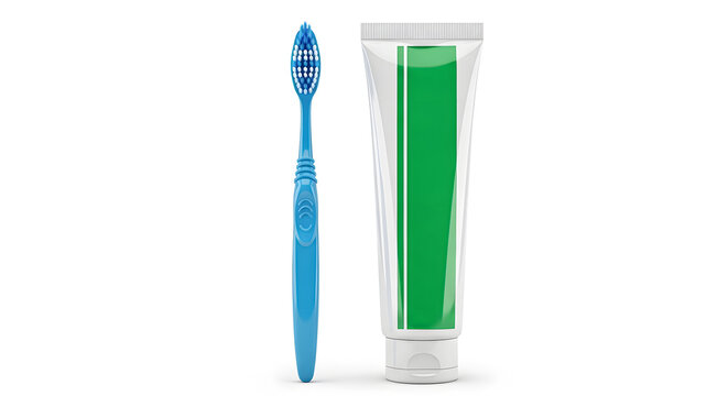 Toothbrush and toothpaste tube side by side
