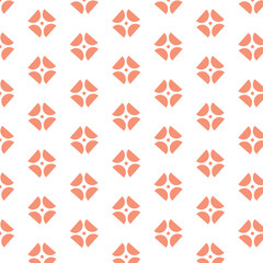 Seamless Monochrome Floral Backdrop Pattern With Hand Drawn Geometric Coral Flower In Retro Graceful Style. Trend Print For Textiles And Wallpaper On Isolated Background