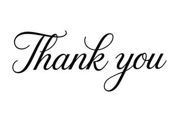 Elegant Calligraphy Thank You Text Design for Cards and Greetings