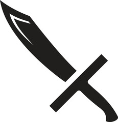 Katana Swords Icon on Checkerboard Transparent Background