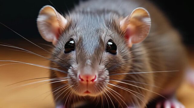 Brown Rat Posing on Wooden Floor