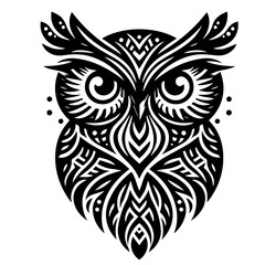 Obraz premium Stylized Tribal Owl Graphic Design