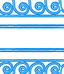 seamless greek wave blue and white vector ocean sea