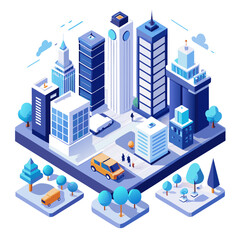 vector isometric city