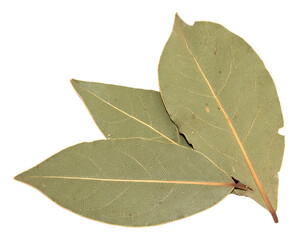 dried bay leaves isolated on transparent background, png