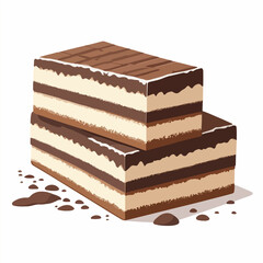Flat Icon of Chocolate Block Dessert