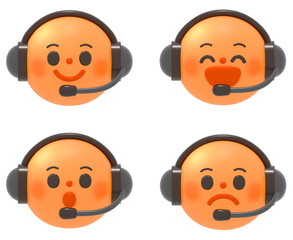 	オペレーターな絵文字3Dアイコン