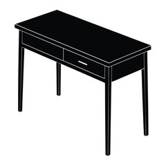 Interior designer element isolated desk on white background