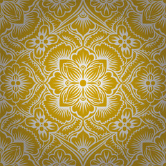 Ornement décoratif Motif floral abstrait Etoile Fleur de style Papier Peint