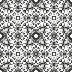 Ornement décoratif Motif floral abstrait Etoile Fleur de style Papier Peint