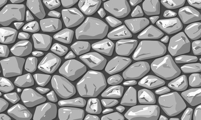 Stone wall texture, grey cobblestone surface, natural masonry background, abstract stonework design