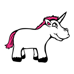 Unicorn Pink Funny Smile Grinning Cartoon Comic