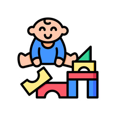 Childhood Play lineal color icon