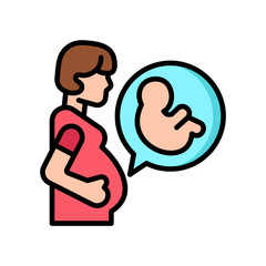 Pregnancy lineal color icon