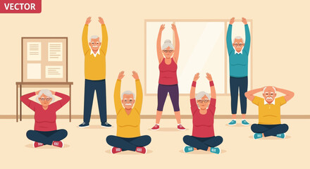 Celebrating National Senior Citizens Day Active Seniors Engaging in Wellness Exercises for a Healthy Lifestyle