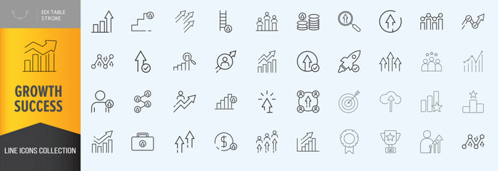 Growth and sucess icon set