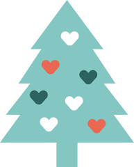 Christmas Tree with heart-shaped decoration