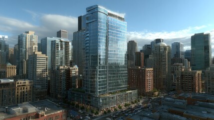 Fototapeta premium City skyline with modern high-rise