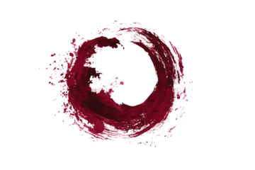 A dark red watercolor circle isolated on transparent background