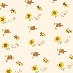 bees and flowers with text