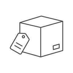 Parcel Tag thinline icon , vector, pixel perfect, illustrator file 
