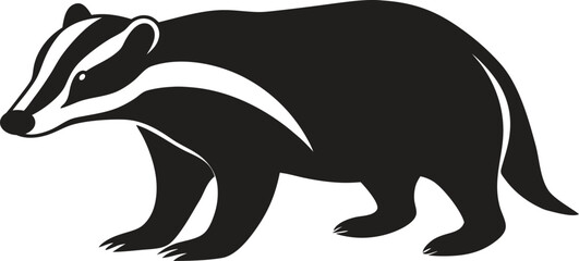 silhouette of a badger walking vector art
