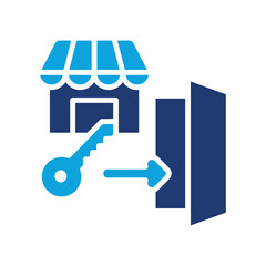 Market Entry glyph color icon