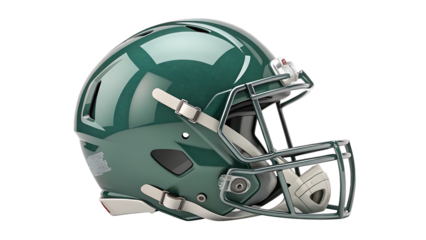 side view of set football helmet isolated on white background PNG, AI GENERATED