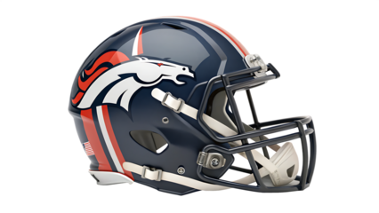 side view of set football helmet isolated on white background PNG, AI GENERATED