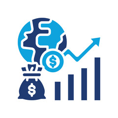 Economic Trends glyph color icon