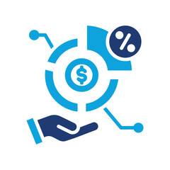 Market Share glyph color icon