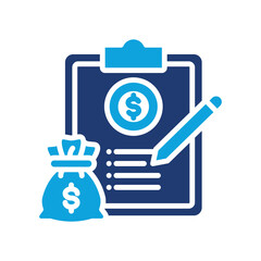 Financial Planning glyph color icon