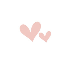 Cute pastel pink double heart – hand drawn kawaii doodle