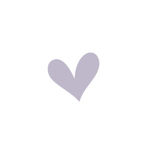 Pastel purple vibrating heart – cute hand drawn love icon with motion