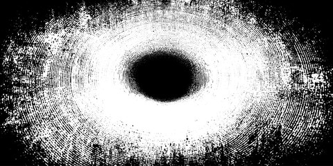 Abstract halftone echo with ringed waveform and grunge texture
