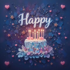 birthday cake with candles