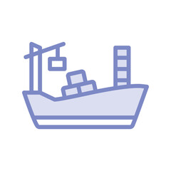 Fototapeta premium Cargo Ship duotone line icon , vector, pixel perfect, illustrator file 
