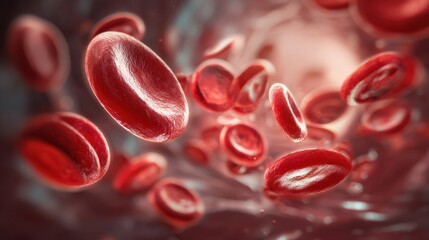 The dynamic movement of red blood cells within the bloodstream