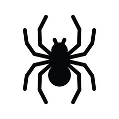 Simple black silhouette of a spider icon