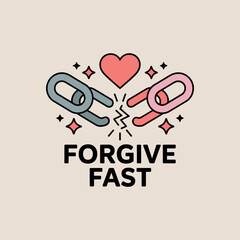 Forgive fast a heartfelt symbol of reconciliation and moving forward with broken chains and sparkles