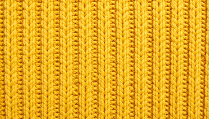 Yellow Rib Knit Wool Pattern. Textile Surface. Close up Texture. Background. Yarn. © Väike Studio