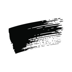 Bold black brush stroke on white background