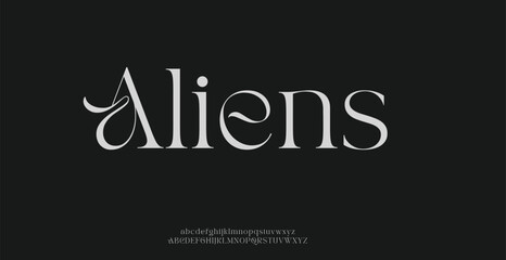 Aliens  calligraphy alphabet capital lettering a to z font family