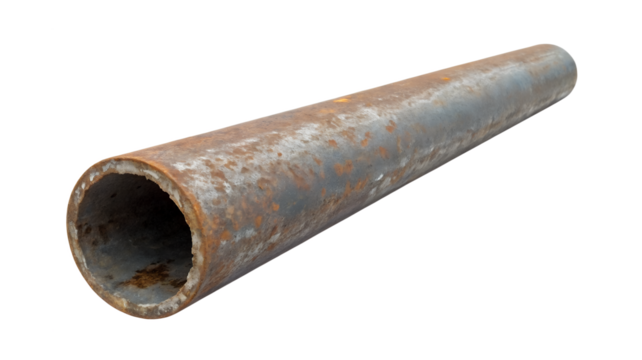 Rusty Galvanized Iron Pipe Texture - Industrial Stock Photo isolated on a transparent background. - Powered by Adobe
