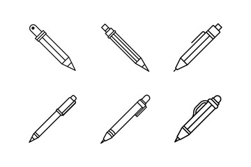 branded pen line art vector illustration