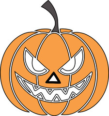Fototapeta premium pumpkin cartoon smile vegetable face vector