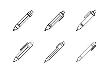 branded pen icon line art vector illustration