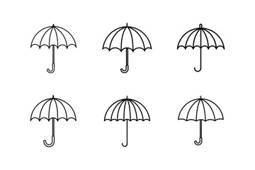 branded umbrella icon line art vector illustration