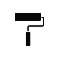 Simple black silhouette of a paint roller