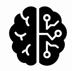 AI Brain Icon &ndash; Vector Silhouette